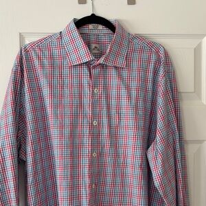 Peter Millar X-large  pink and blue spread collar shirt